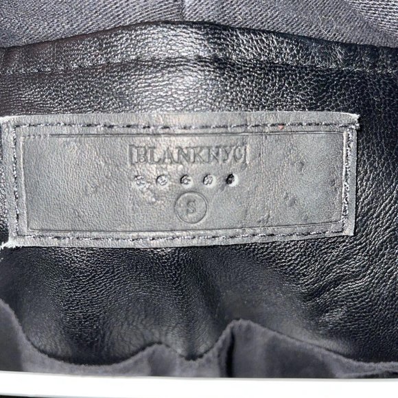 Blank NYC mixed media faux leather/cotton Front Drape Moto Jacket BLACK sz S-EUC - Picture 5 of 6